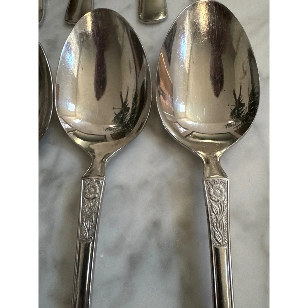 Nirosta Edelstahl 18/8 Stainless Steel Flatware Set 35pc Floral Fiddle Germany